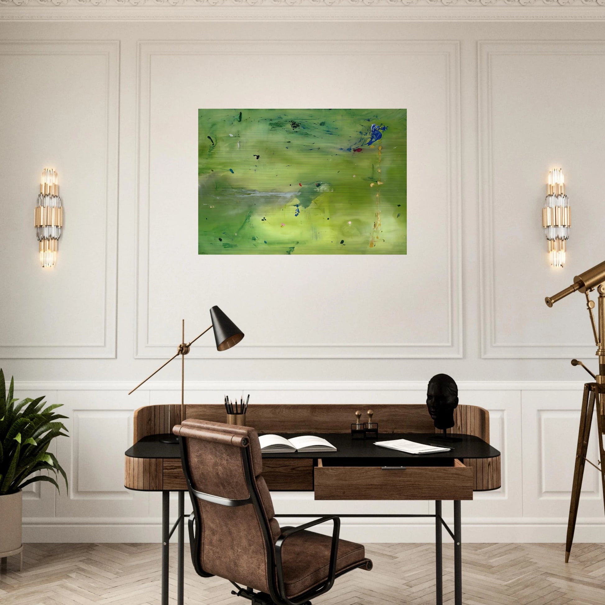 A Green Thought in a Green Shade - 1981 - Helen Frankenthaler Brushed Aluminum Print - 70x100 cm / 28x40 inches | Helen Frankenthaler Aluminum Print | Helen Frankenthaler Prints
