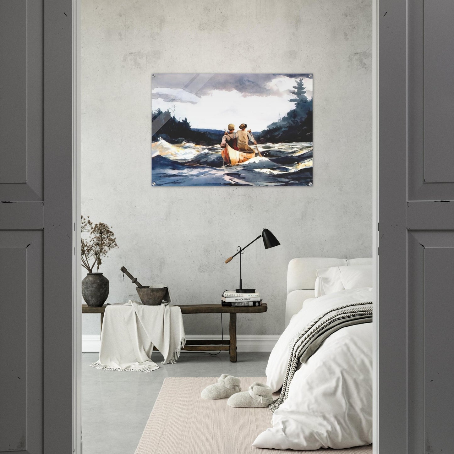 CANOE IN THE RAPIDS - Winslow Homer Acrylic Print - 70x100 cm / 28x40″ inches | Winslow Homer Wall Art | Winslow Homer Prints