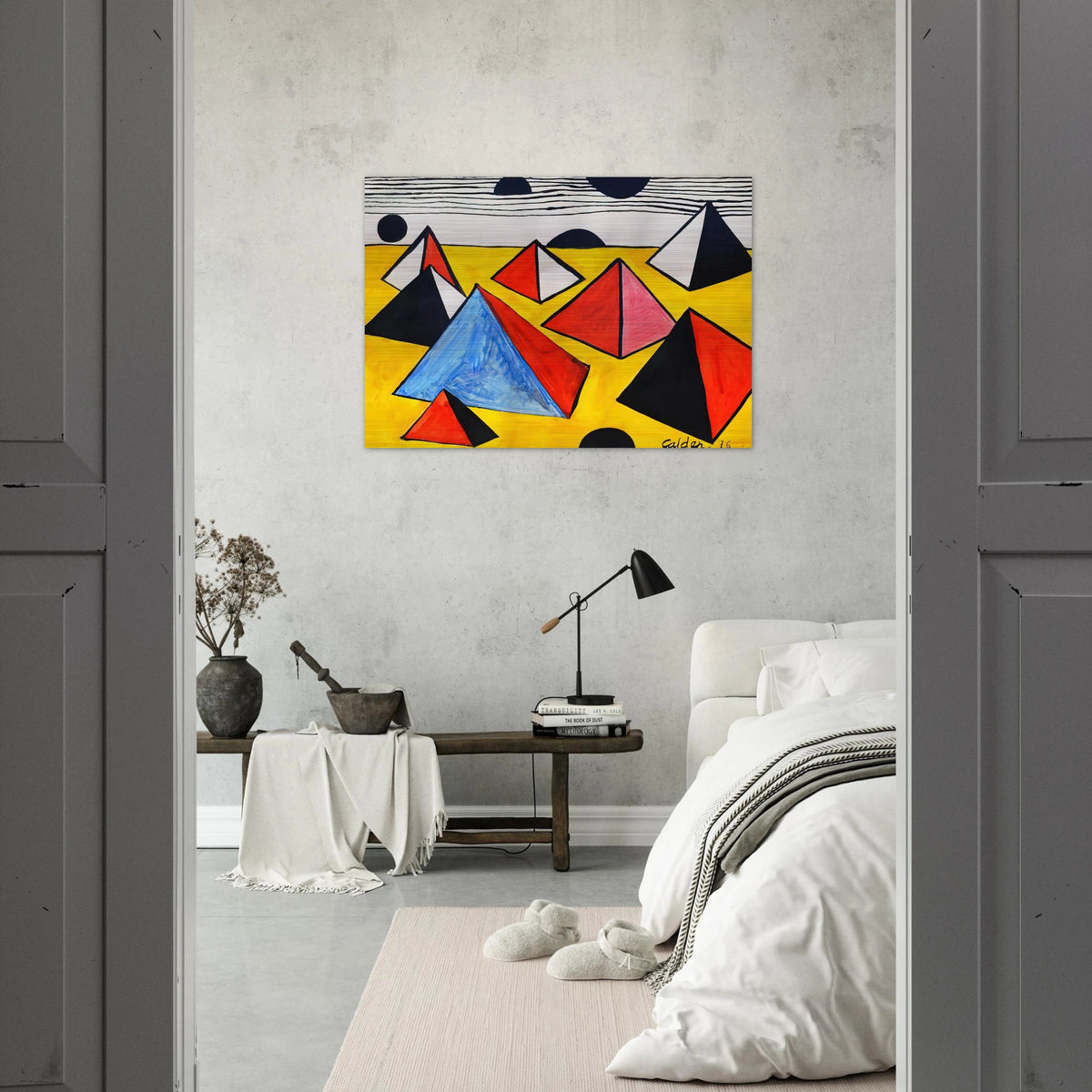 PYRAMIDS 1975 - Alexander Calder Brushed Aluminum Print - 70x100 cm / 28x40 inches | Alexander Calder Aluminum Print | Alexander Calder Prints