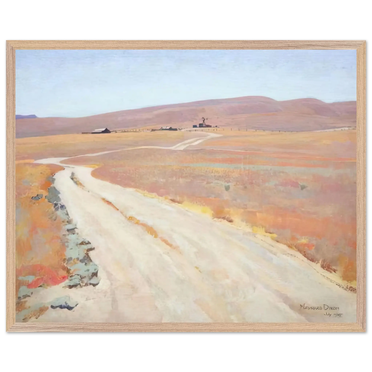 Maynard Dixon - ABANDONED RANCH 1935 Wall art - 40x50 cm / 16x20 Inches - Premium Wooden Framed Poster With Fine Art Paper - Black frame