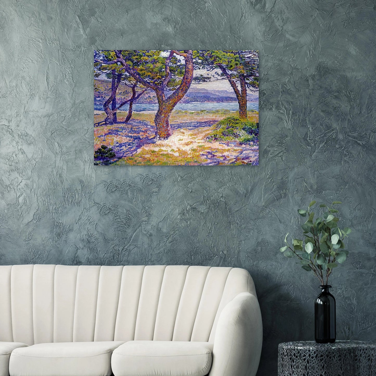 IL MEDITERRANEO PRESSO LE LAVANDOU - Theo van Rysselberghe Brushed Aluminum Print - 70x100 cm / 28x40 inches | Theo van Rysselberghe Aluminum Print | Theo van Rysselberghe Prints