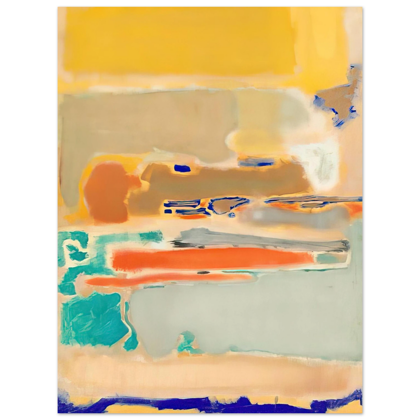 Mark Rothko - Multiform - 1948 Wall Art - 60x80 cm / 24x32 inches - Premium Wooden Framed Poster With Fine Art Paper-canvas - Wood frame