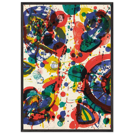 Firework - Sam Francis 70x100 cm / 28x40 inches Framed Art Print – Black Wooden Frame