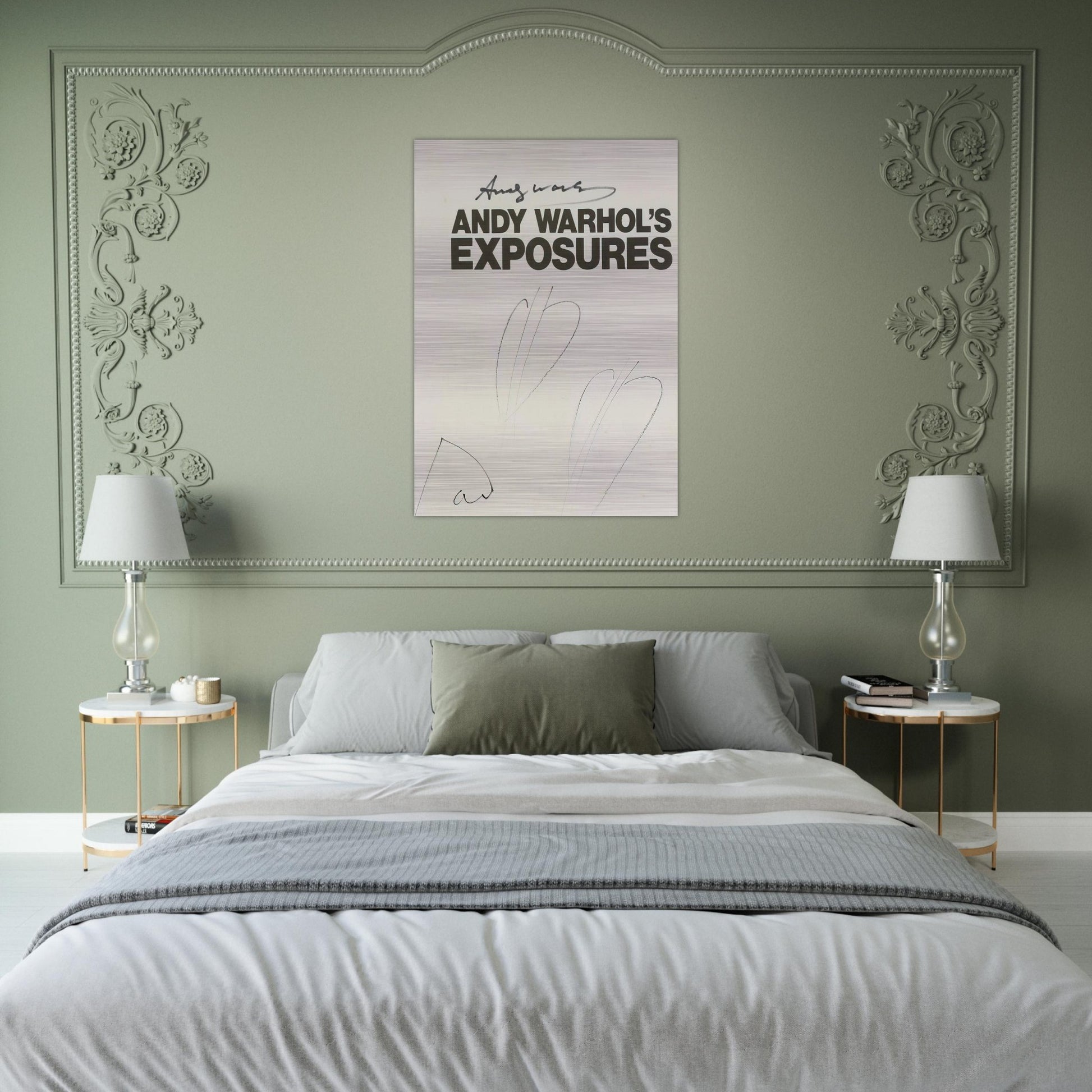 Butterfly Hearths  Andy Warhol's Exposures  - Andy Warhol Brushed Aluminum Print - 70x100 cm / 28x40 inches | Andy Warhol Aluminum Print | Andy Warhol Prints