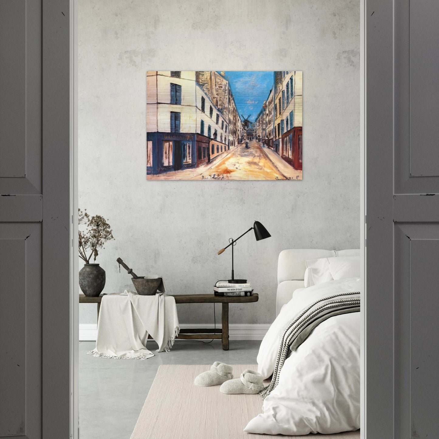 THOLOZE STREET - Maurice Utrillo Brushed Aluminum Print - 70x100 cm / 28x40 inches | Maurice Utrillo Aluminum Print | Maurice Utrillo Prints