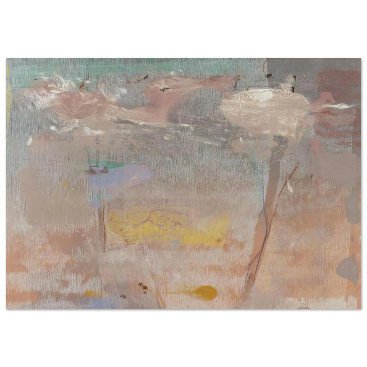 Helen Frankenthaler - Monotype I - 1981 Wall art - 60x80 cm / 24x32 inches - Premium Wooden Framed Poster With Fine Art Paper-canvas - Wood frame