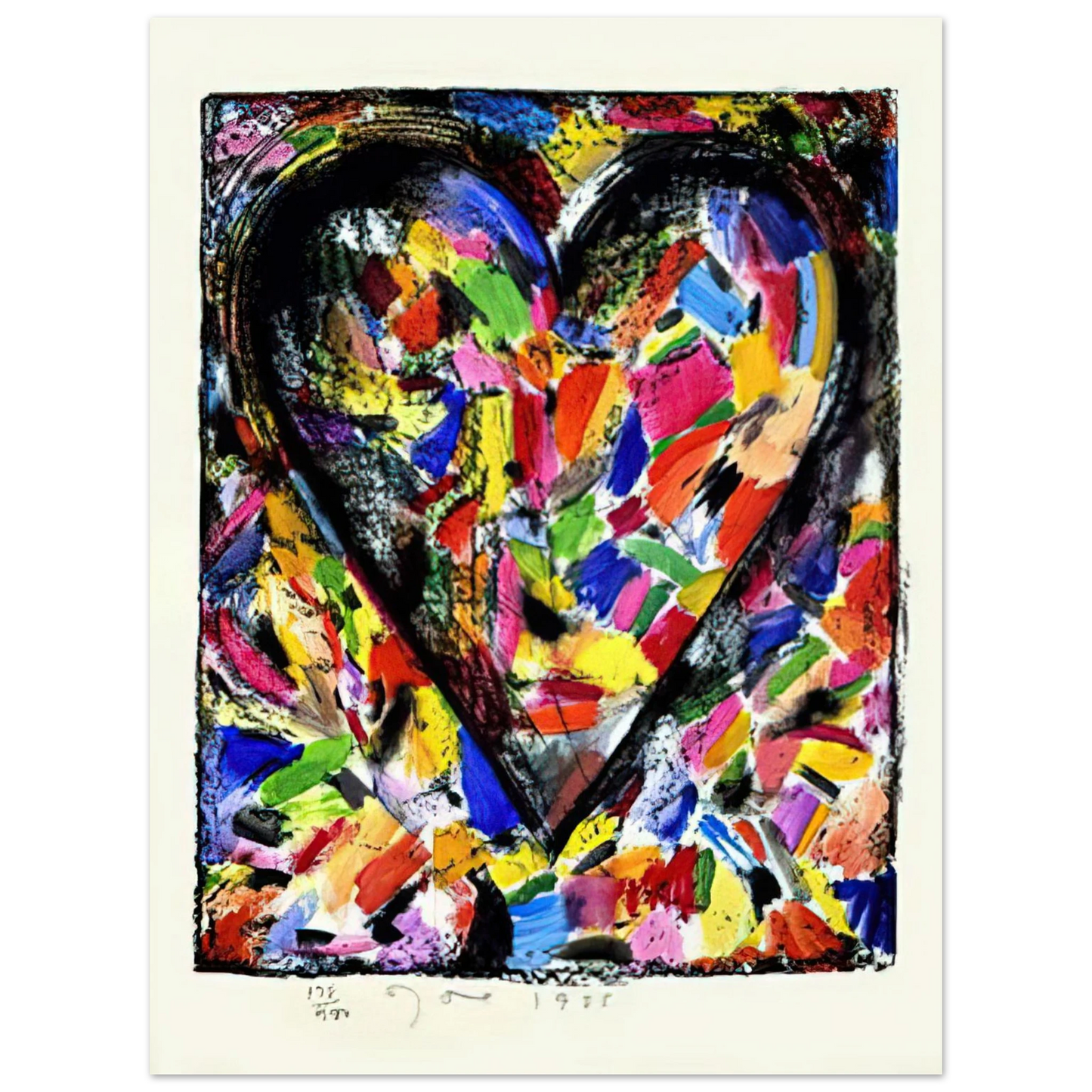 Jim Dine - CONFETTI HEART 1985  75x100 cm / 30x40inches Fine Art Poster