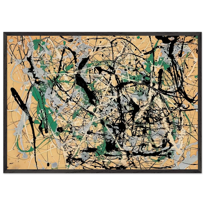 NUMBER 17 1949 - Jackson Pollock 70x100 cm / 28x40 inches Framed Art Print – Black Wooden Frame