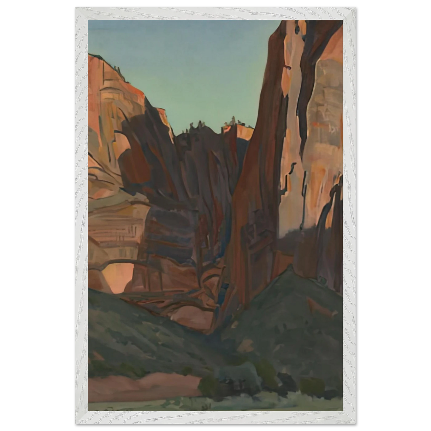 Maynard Dixon - NOTCH IN THE WALL ZION NATIONAL PARK AUGUST 1933 1933 Wall art - A2 (42 x 59.4  cm) - Premium Wooden Framed Poster With Fine Art Paper-canvas - Black frame