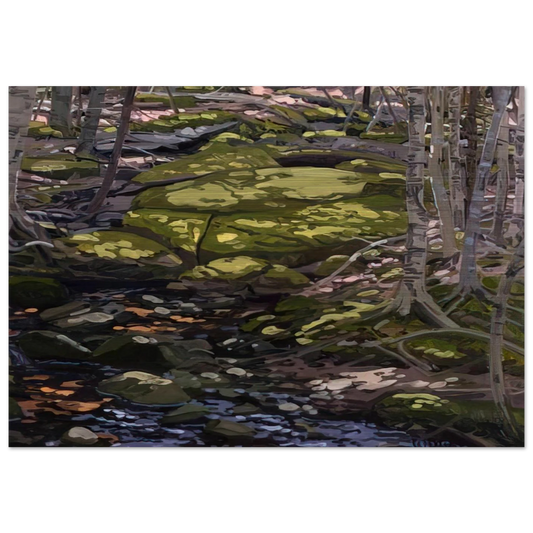 Light in Brook - Contemporary Realism - Neil Welliver Brushed Aluminum Print - 70x100 cm / 28x40 inches | Neil Welliver Aluminum Print | Neil Welliver Prints