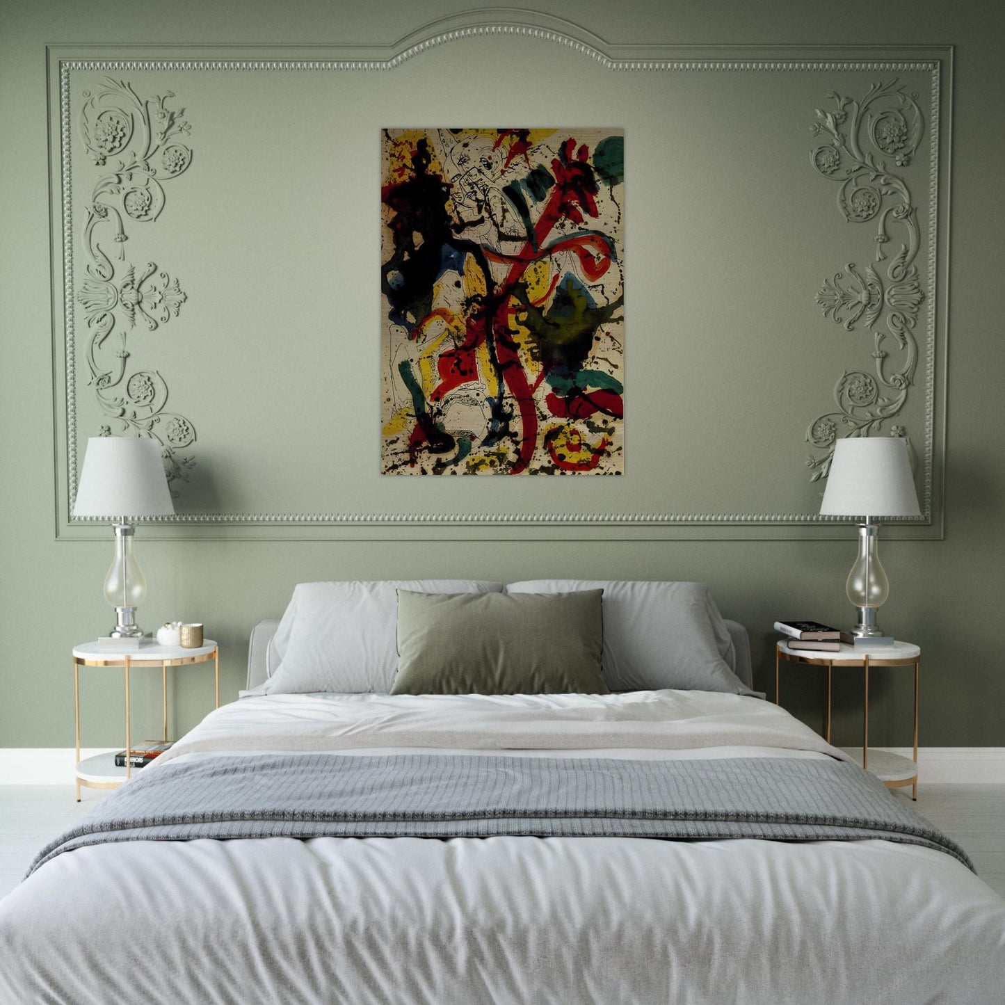 UNTITLED 1944 - Jackson Pollock Brushed Aluminum Print - 70x100 cm / 28x40 inches | Jackson Pollock Aluminum Print | Jackson Pollock Prints