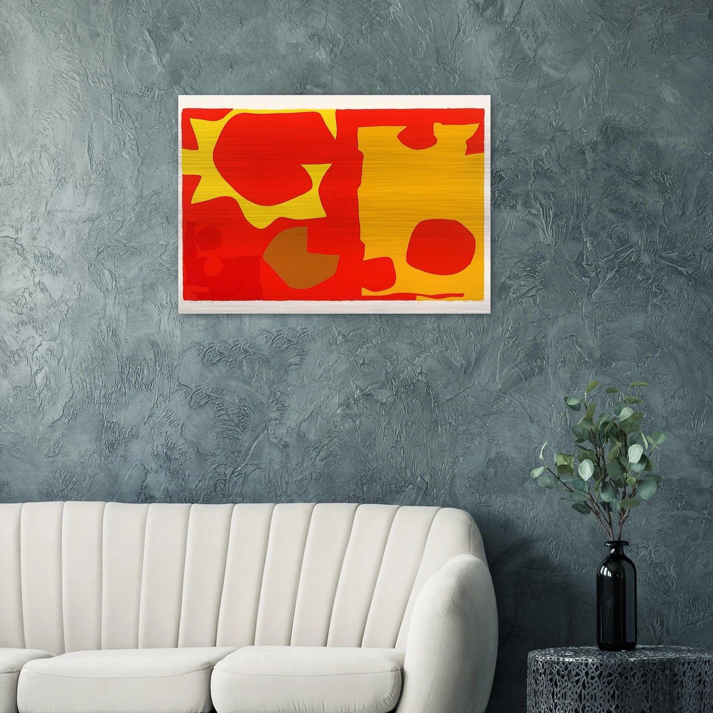 Six in Light Orange with Red in Yellow - 1970 - Patrick Heron Brushed Aluminum Print - 70x100 cm / 28x40 inches | Patrick Heron Aluminum Print | Patrick Heron Prints