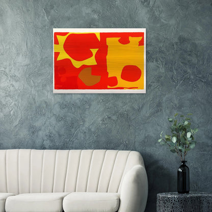 Six in Light Orange with Red in Yellow - 1970 - Patrick Heron Brushed Aluminum Print - 70x100 cm / 28x40 inches | Patrick Heron Aluminum Print | Patrick Heron Prints