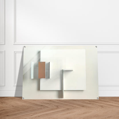 Abstract in White, Black and Ochre - 1962 - Victor Pasmore Acrylic Print - 70x100 cm / 28x40″ inches