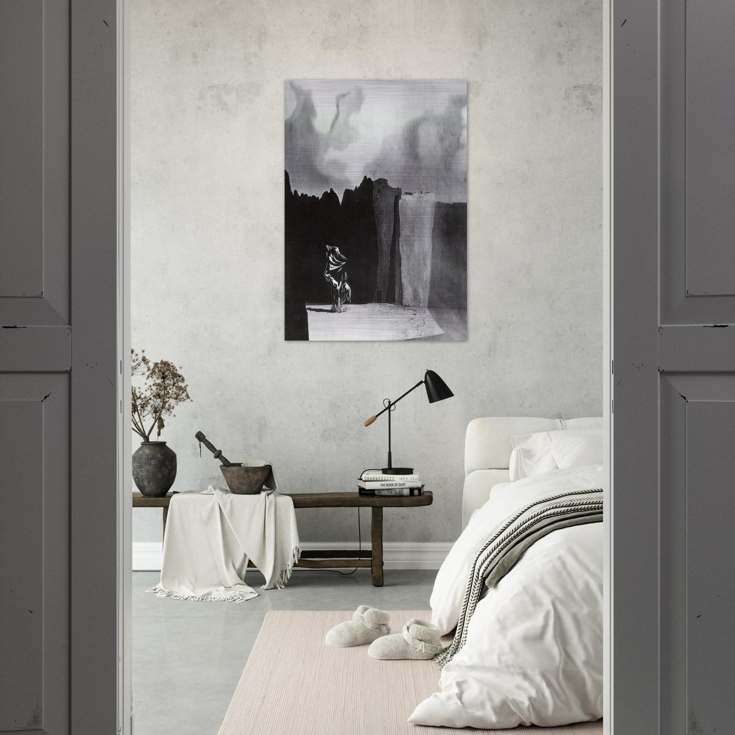 WEST SIDE OF THE ISLE OF THE DEAD - Salvador Dali Brushed Aluminum Print - 70x100 cm / 28x40 inches | Salvador Dali Aluminum Print | Salvador Dali Prints