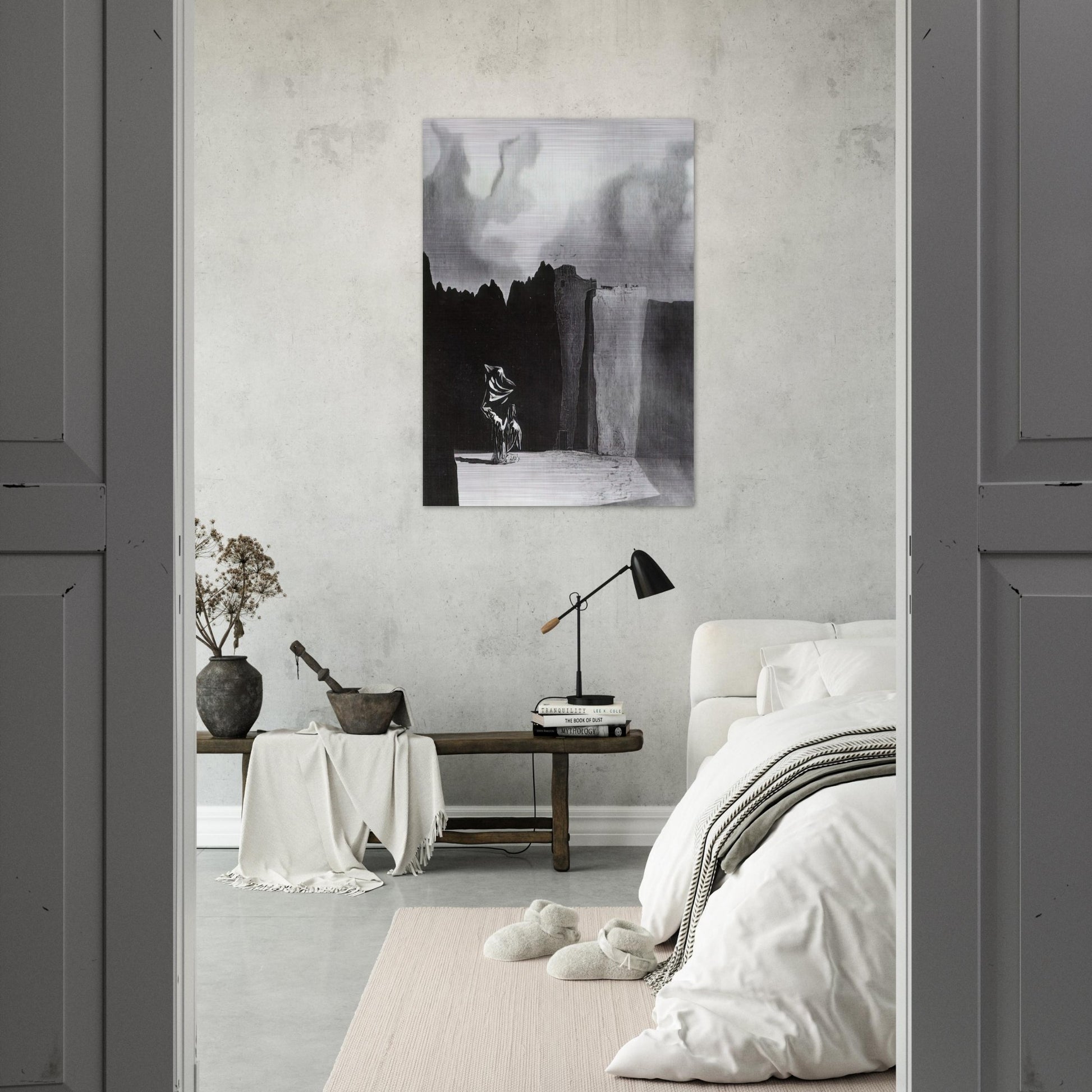 WEST SIDE OF THE ISLE OF THE DEAD - Salvador Dali Brushed Aluminum Print - 70x100 cm / 28x40 inches | Salvador Dali Aluminum Print | Salvador Dali Prints
