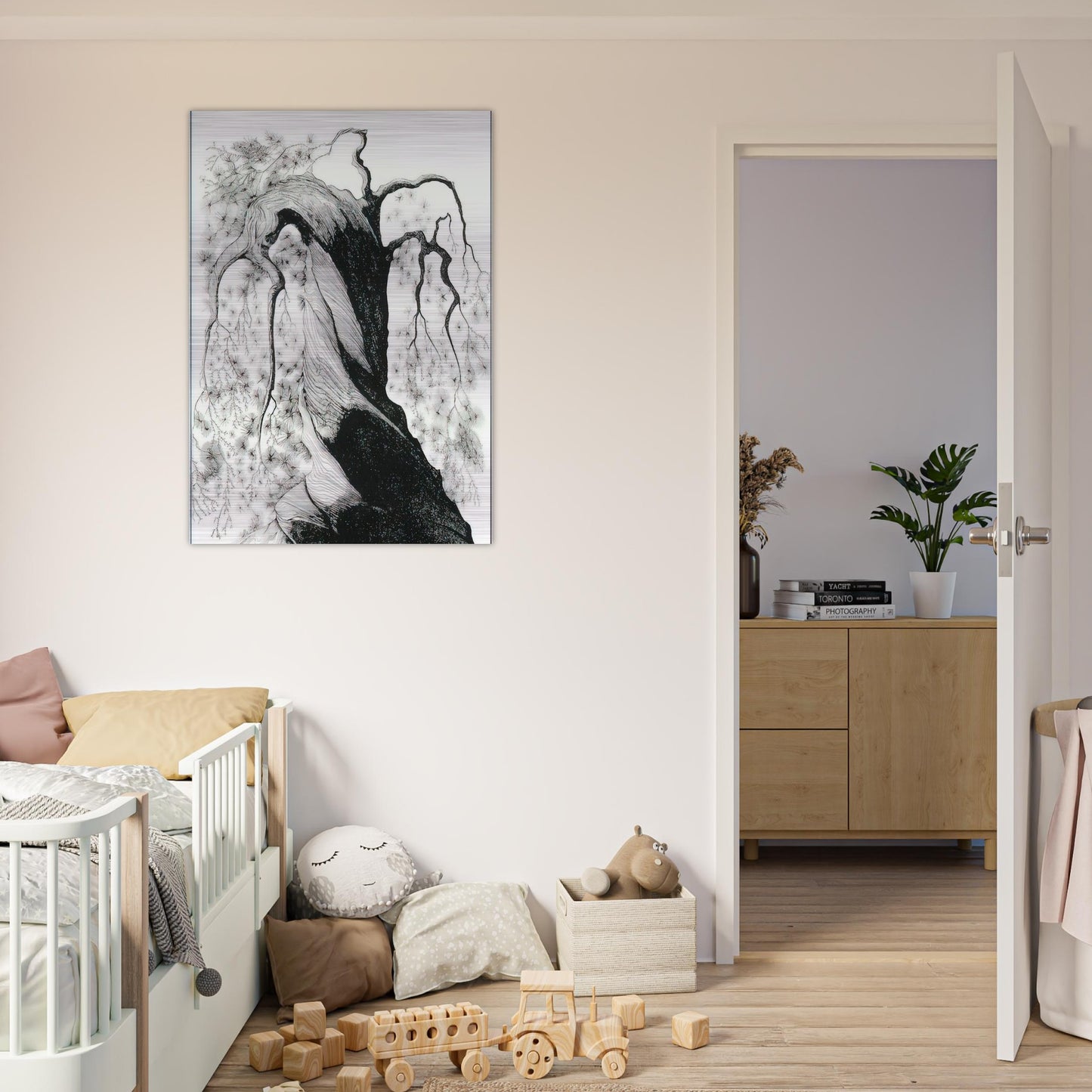 Pine Tree - Eyvind Earle Brushed Aluminum Print - 70x100 cm / 28x40 inches | Eyvind Earle Aluminum Print | Eyvind Earle Prints
