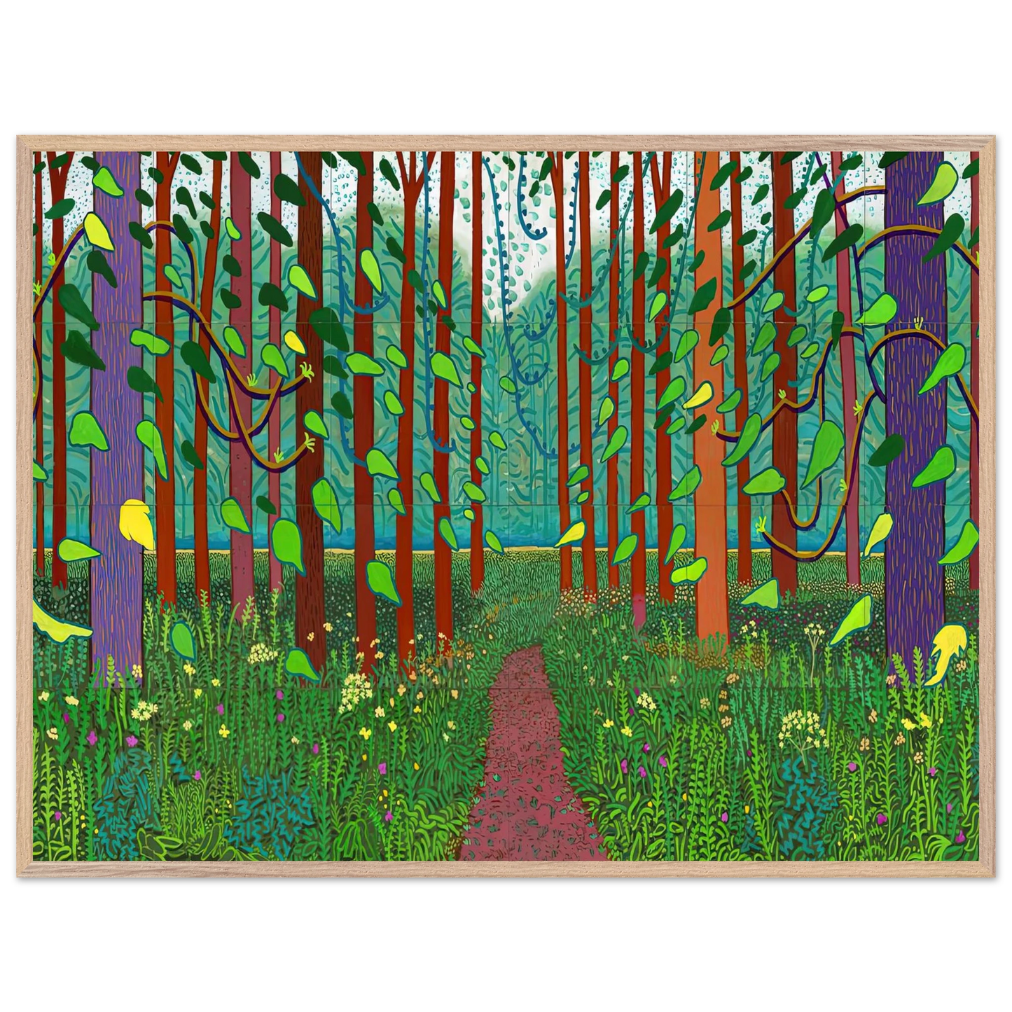 David Hockney - David Hockney Wall art - 20x25 cm / 8x10 inches - Premium Wooden Framed Poster With Fine Art Paper-canvas - White frame