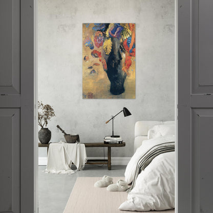 FLOWERS - Odilon Redon Brushed Aluminum Print - 70x100 cm / 28x40 inches | Odilon Redon Aluminum Print | Odilon Redon Prints