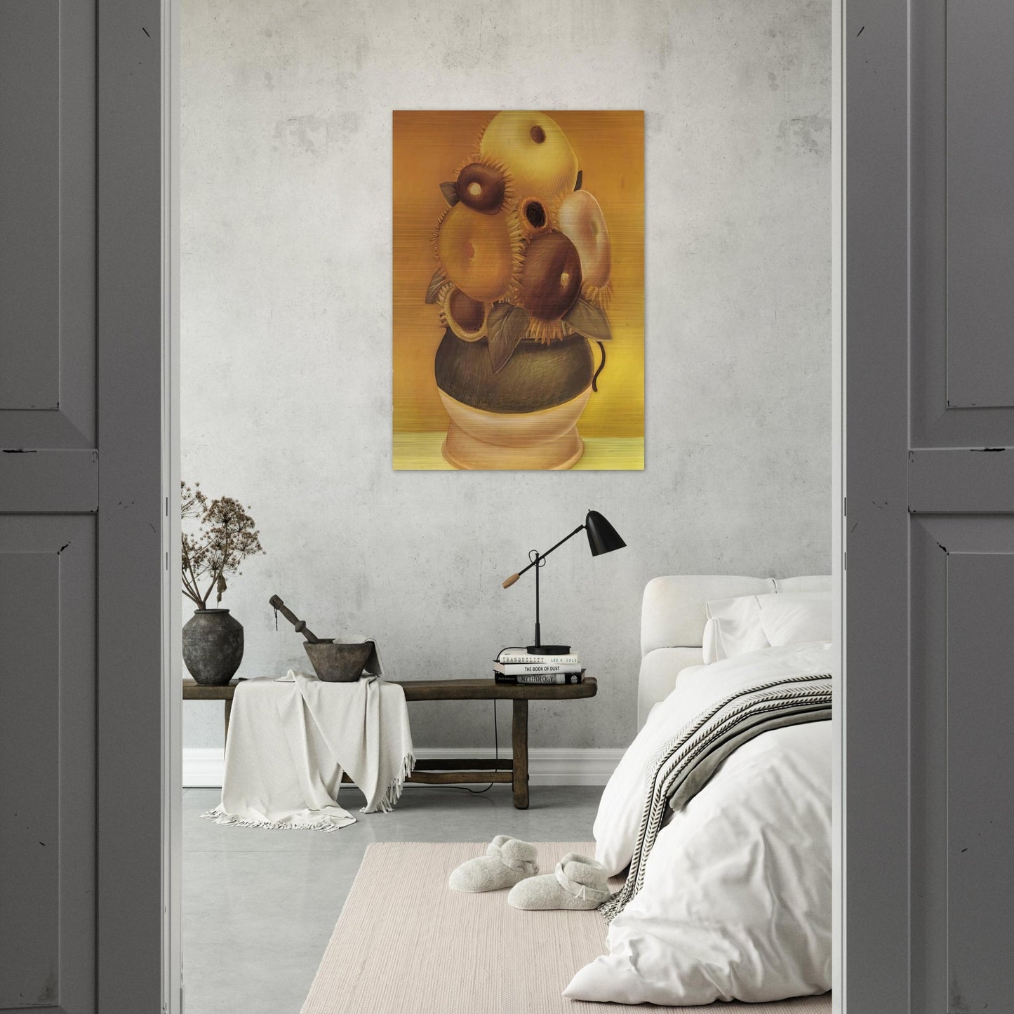 SUNFLOWERS - Fernando Botero Brushed Aluminum Print - 70x100 cm / 28x40 inches | Fernando Botero Aluminum Print | Fernando Botero Prints