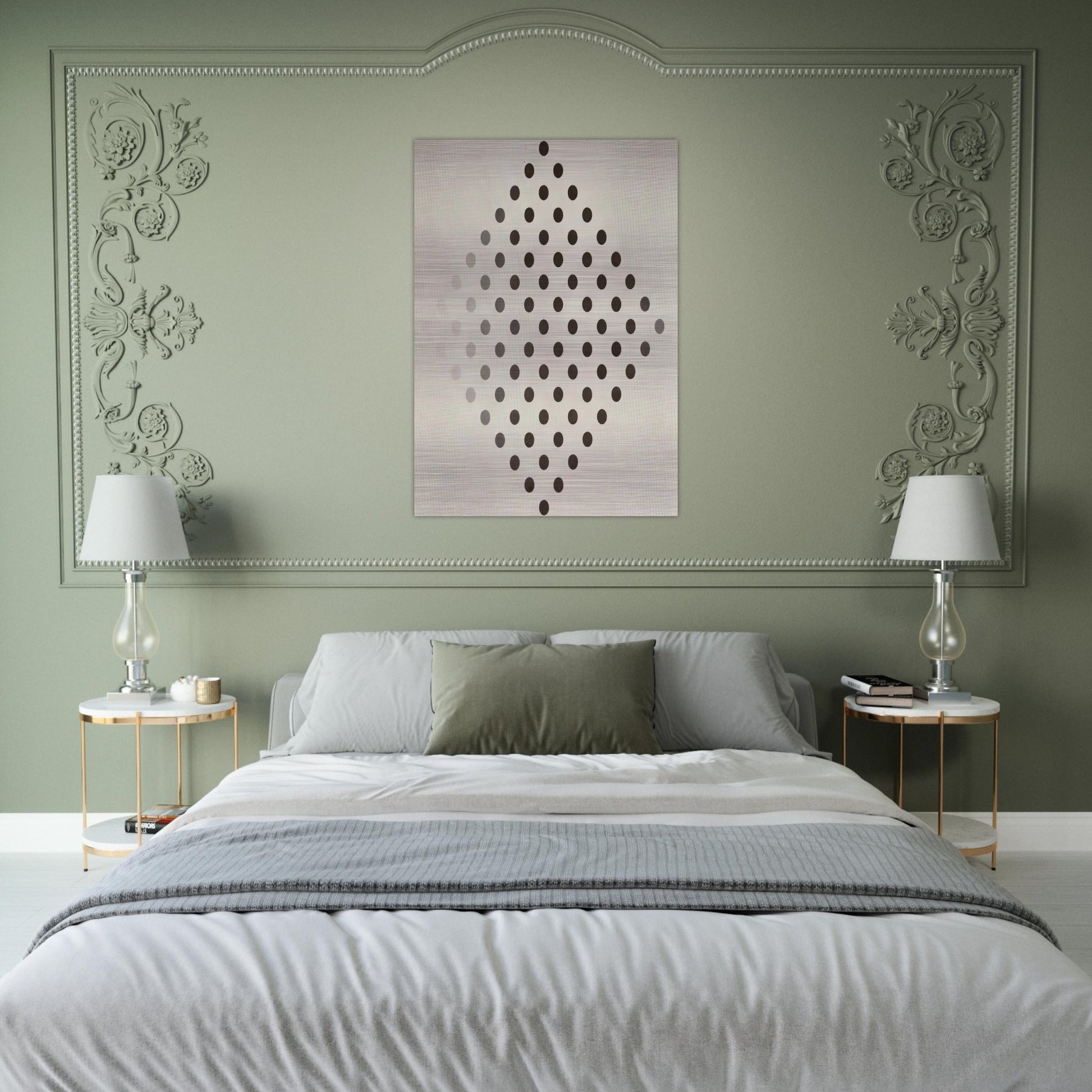 BLACK TO WHITE DISKS 1952 - Bridget Riley Brushed Aluminum Print - 70x100 cm / 28x40 inches | Bridget Riley Aluminum Print | Bridget Riley Prints