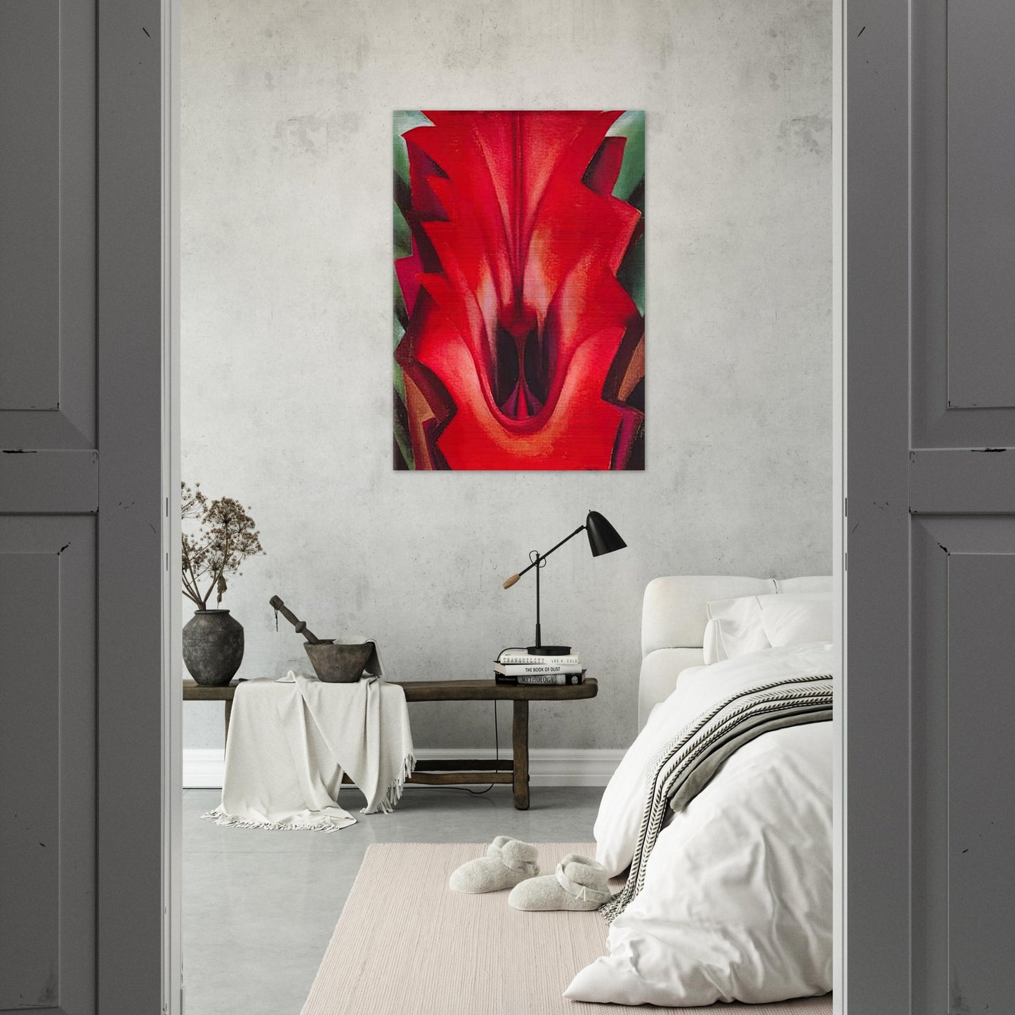 Inside Red Canna - Georgia O'Keeffe Brushed Aluminum Print - 70x100 cm / 28x40 inches | Georgia O'Keeffe Aluminum Print | Georgia O'Keeffe Prints
