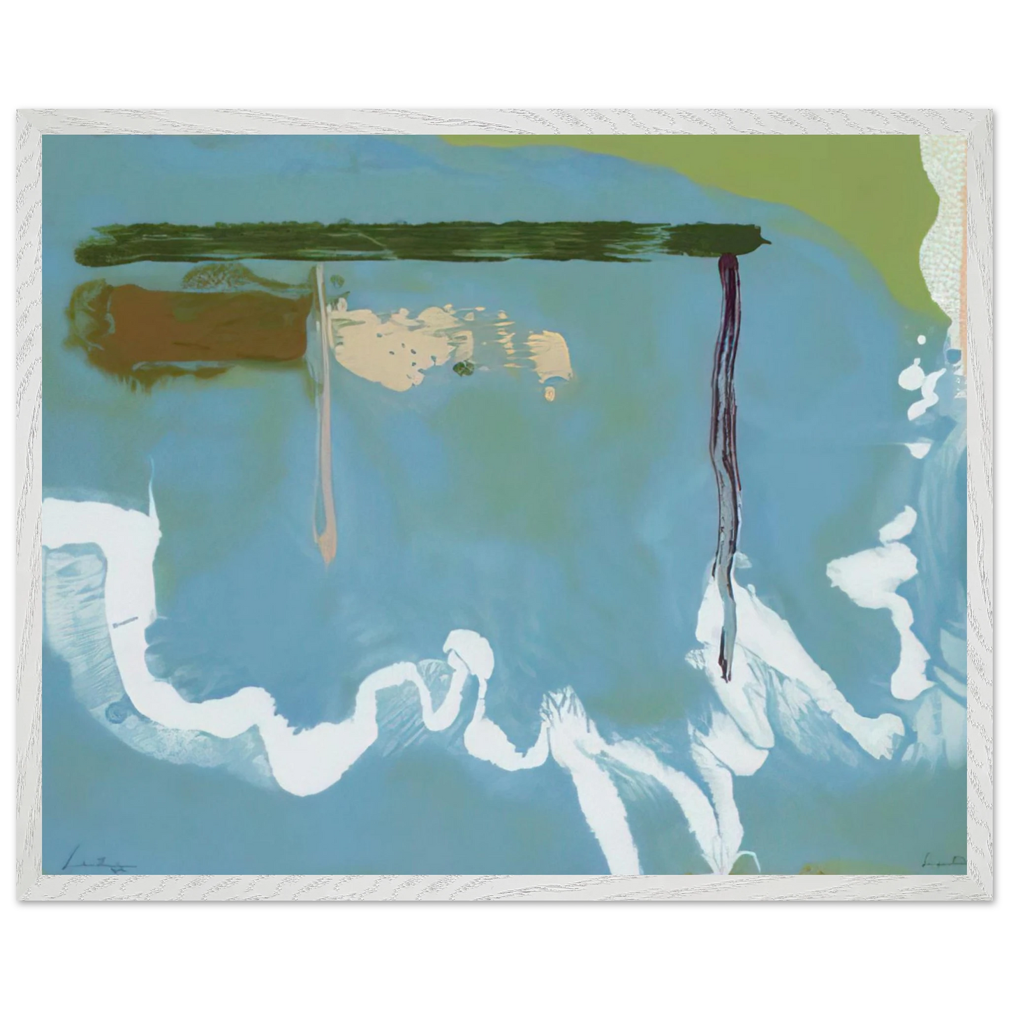 Helen Frankenthaler - Skywriting - 1997 Wall art - 70x100 cm / 28x40 inches - Premium Wooden Framed Poster With Fine Art Paper-canvas - White frame