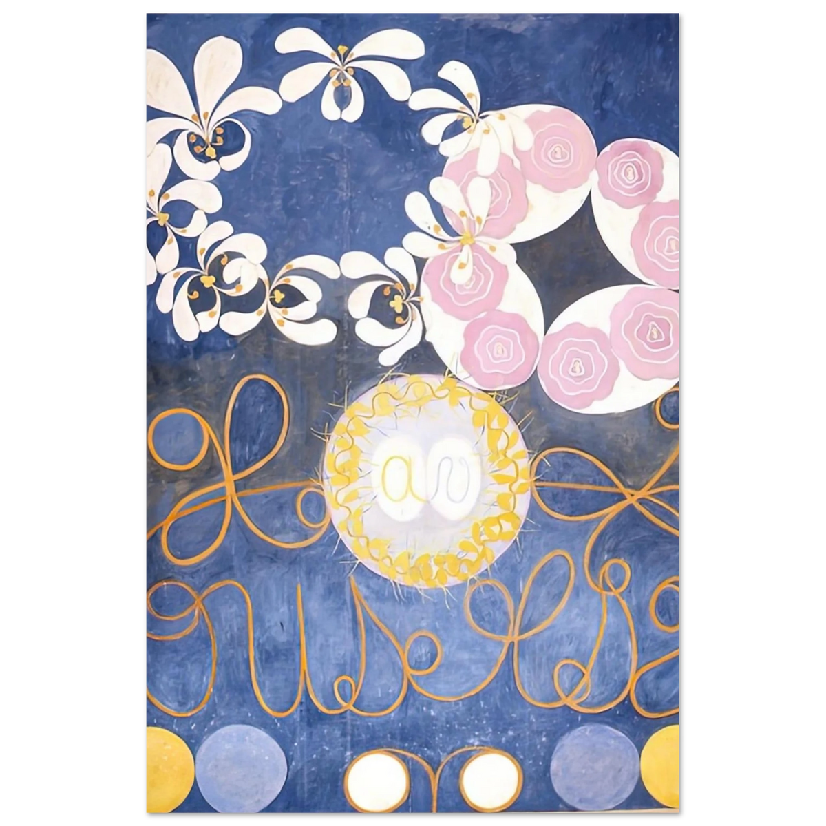 Hilma af Klint - THE TEN LARGEST 1907 Wall art - 30x40 cm / 12x16 inches - Premium Wooden Framed Poster With Fine Art Paper - White frame