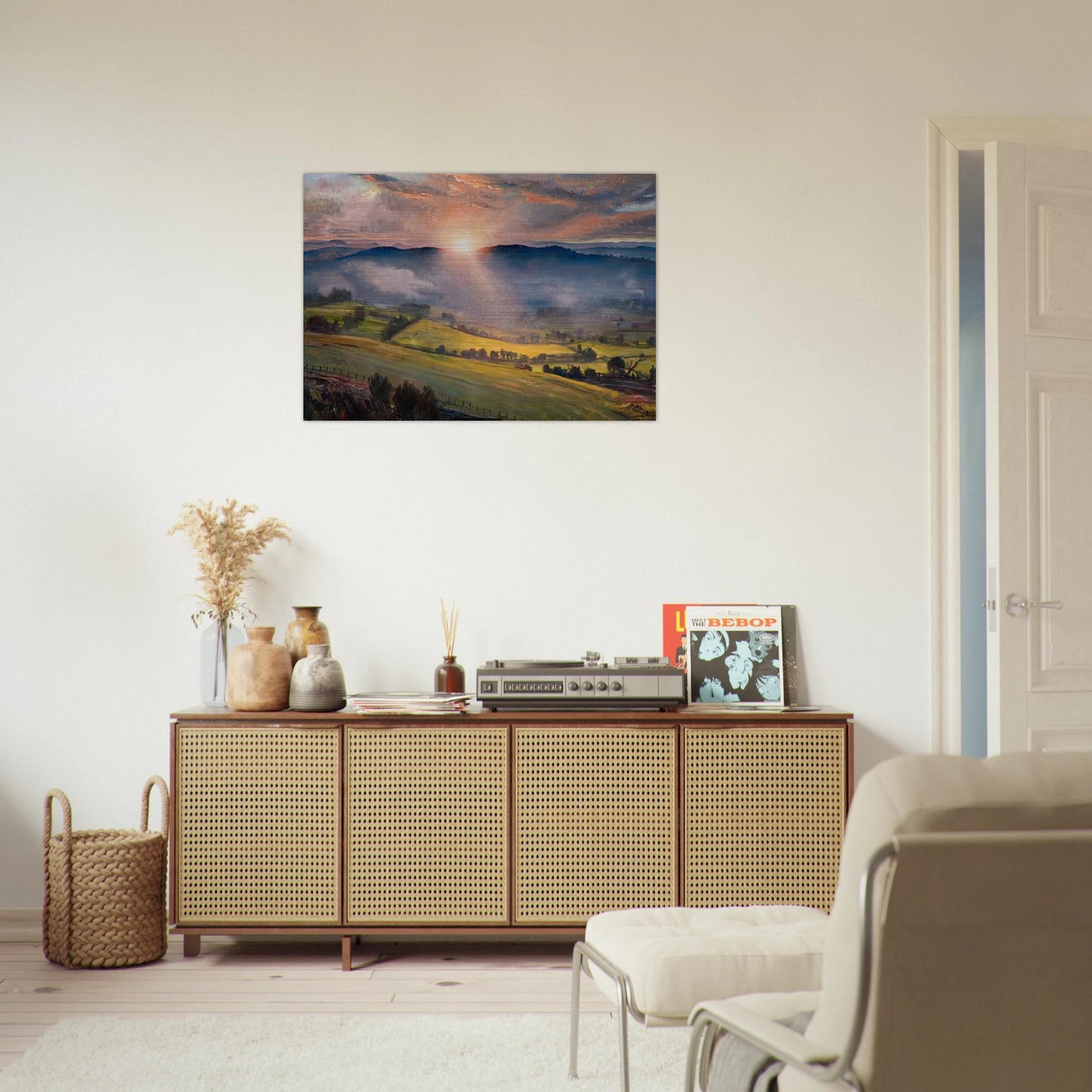SUNDOWN 1947 - Laura Knight Brushed Aluminum Print - 70x100 cm / 28x40 inches | Laura Knight Aluminum Print | Laura Knight Prints