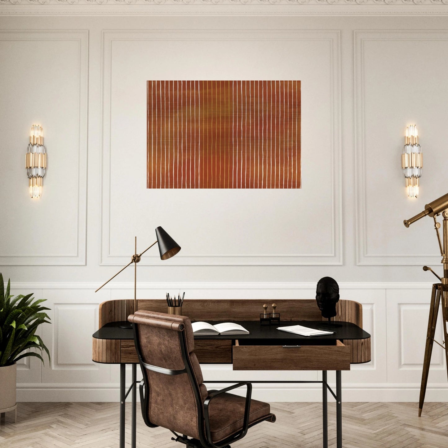Pumpkin - 1959 - Gene Davis Brushed Aluminum Print - 70x100 cm / 28x40 inches | Gene Davis Aluminum Print | Gene Davis Prints
