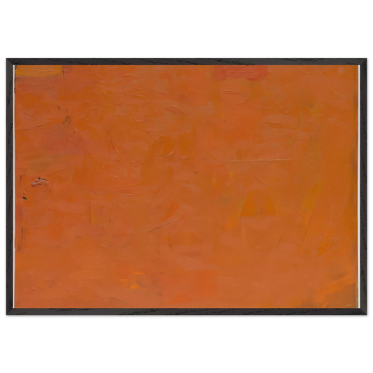 Untitled Orange Painting - 1955 - Robert Ryman 70x100 cm / 28x40 inches Framed Art Print – Black Wooden Frame