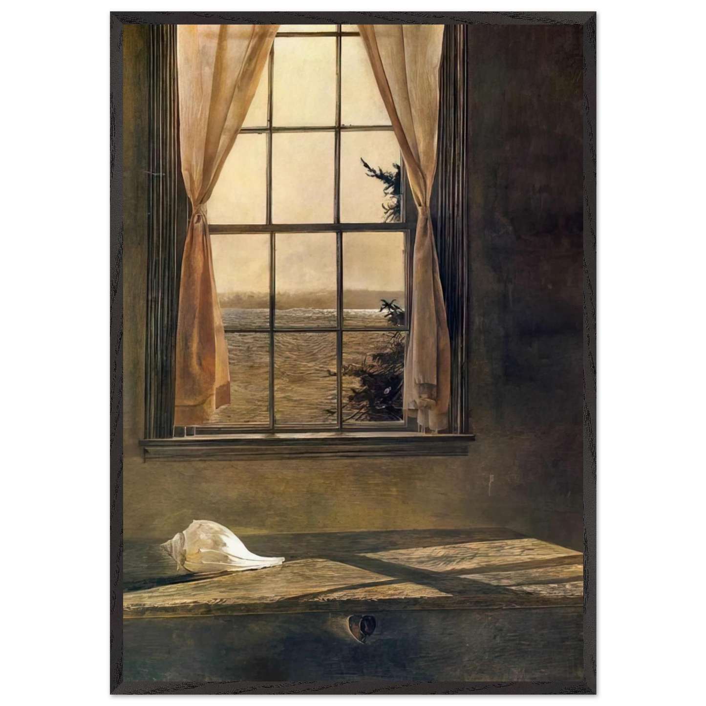 HER ROOM - Andrew Wyeth 70x100 cm / 28x40 inches Framed Art Print – Black Wooden Frame