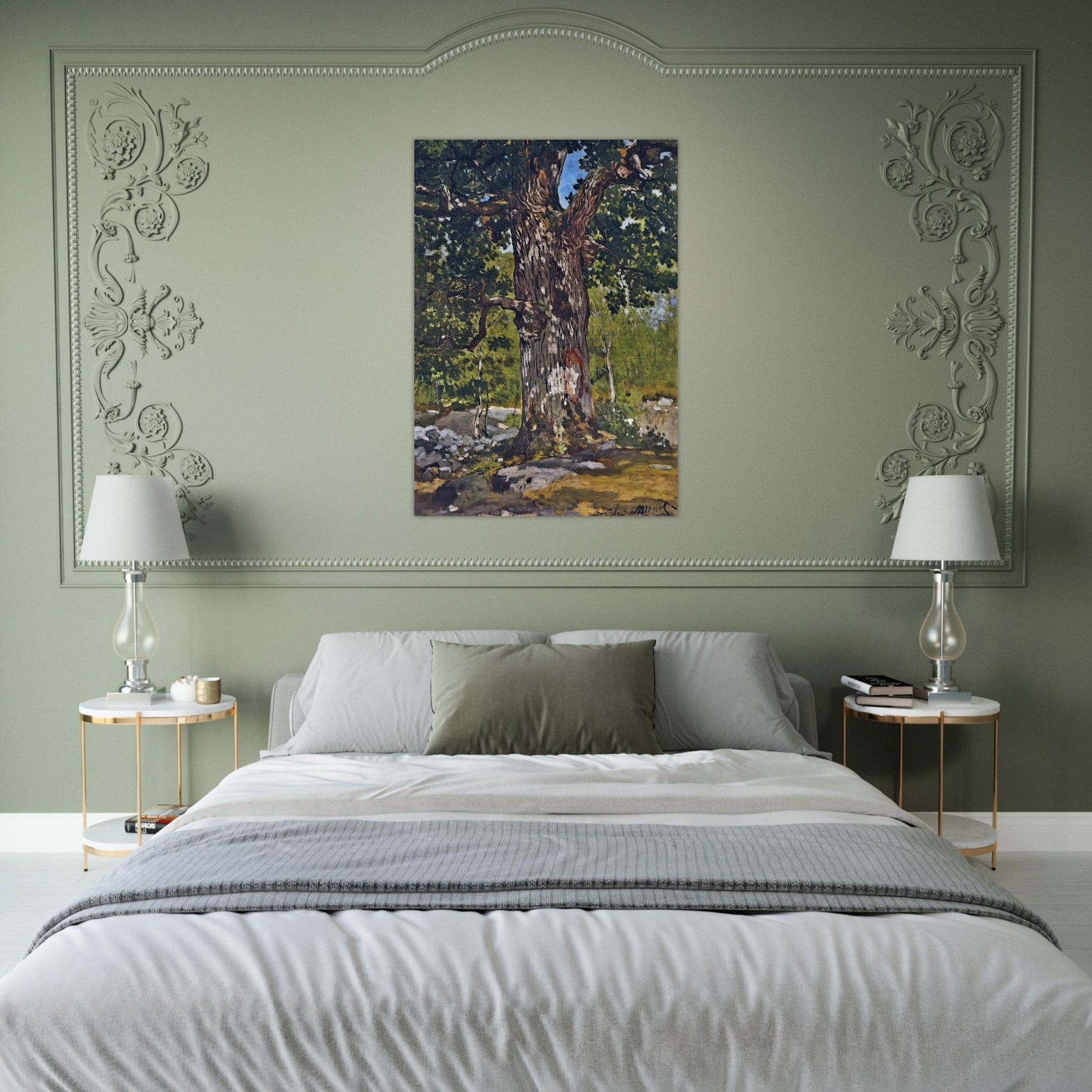 The Bodmer Oak - claude monet Brushed Aluminum Print - 70x100 cm / 28x40 inches | claude monet Aluminum Print | claude monet Prints