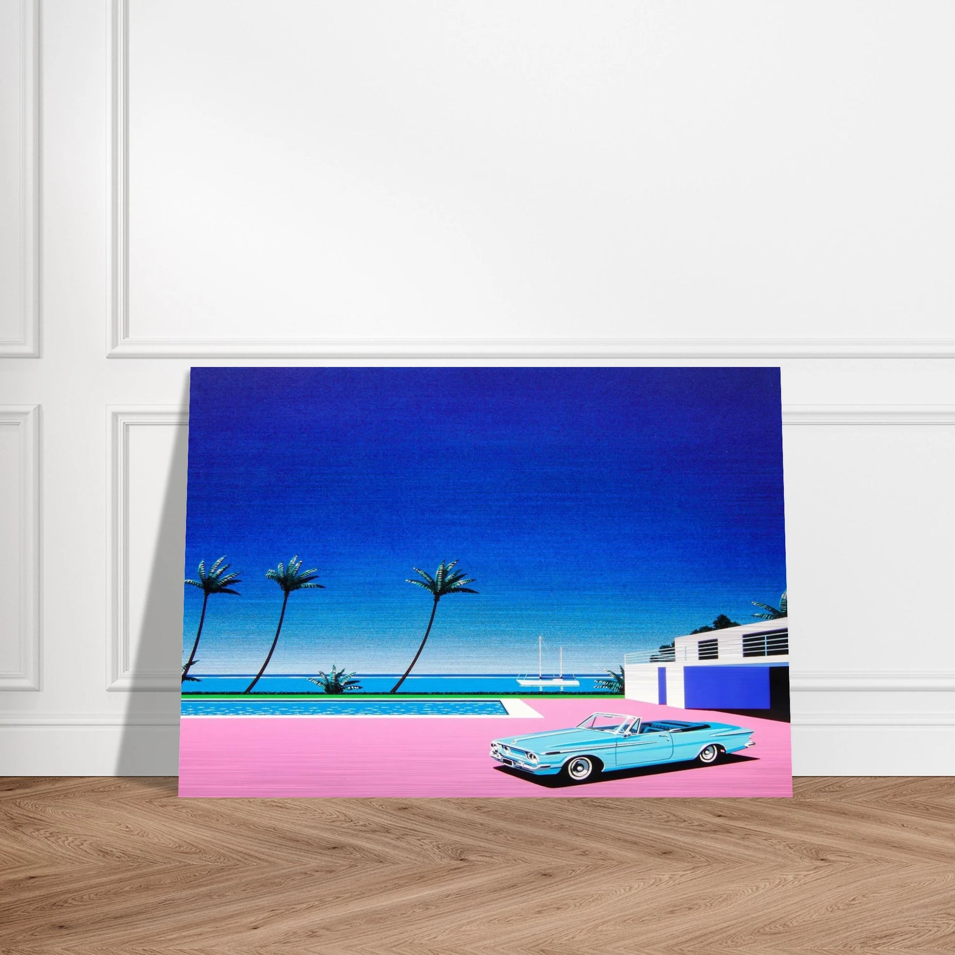 Pink Driveway - Hiroshi Nagai Brushed Aluminum Print - 70x100 cm / 28x40 inches | Hiroshi Nagai Aluminum Print | Hiroshi Nagai Prints
