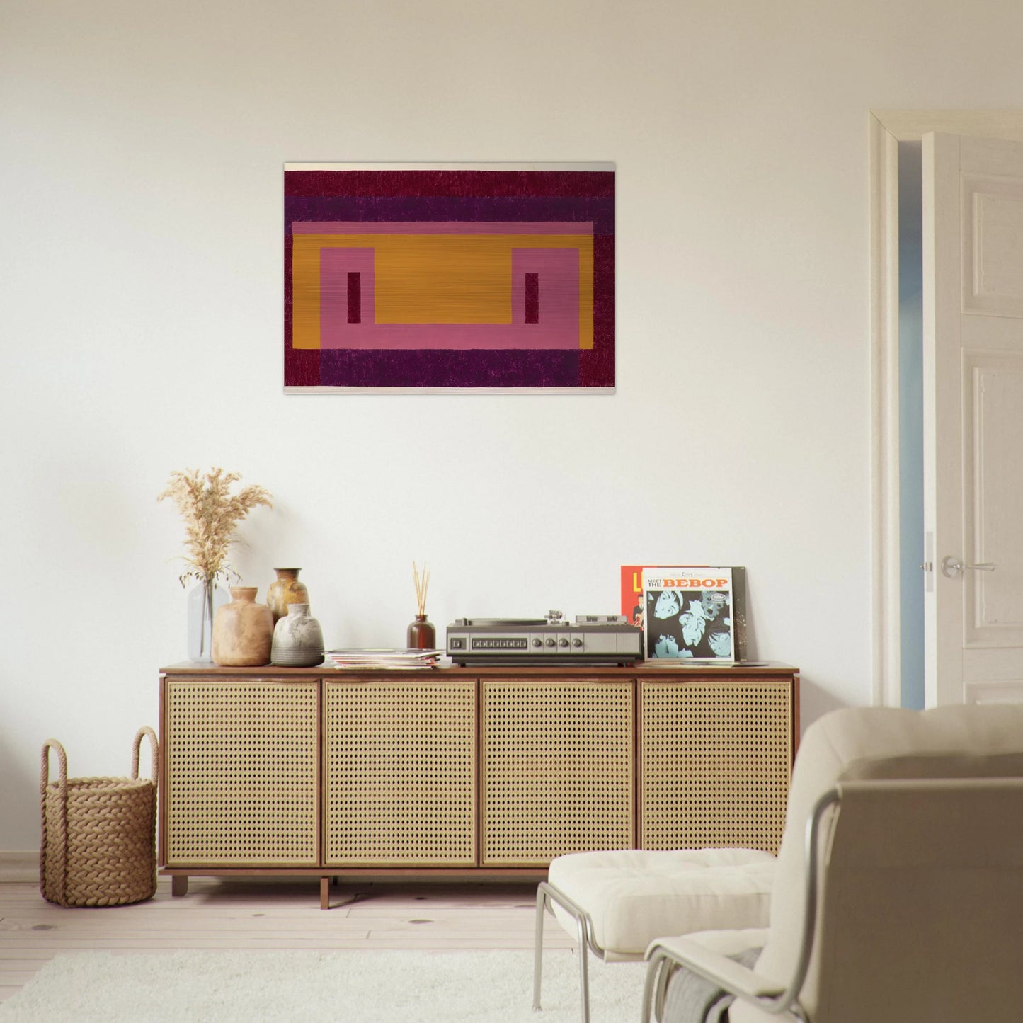 VARIANT ADOBE FAMILIAR FRONT 1948 - Josef Albers Brushed Aluminum Print - 70x100 cm / 28x40 inches | Josef Albers Aluminum Print | Josef Albers Prints