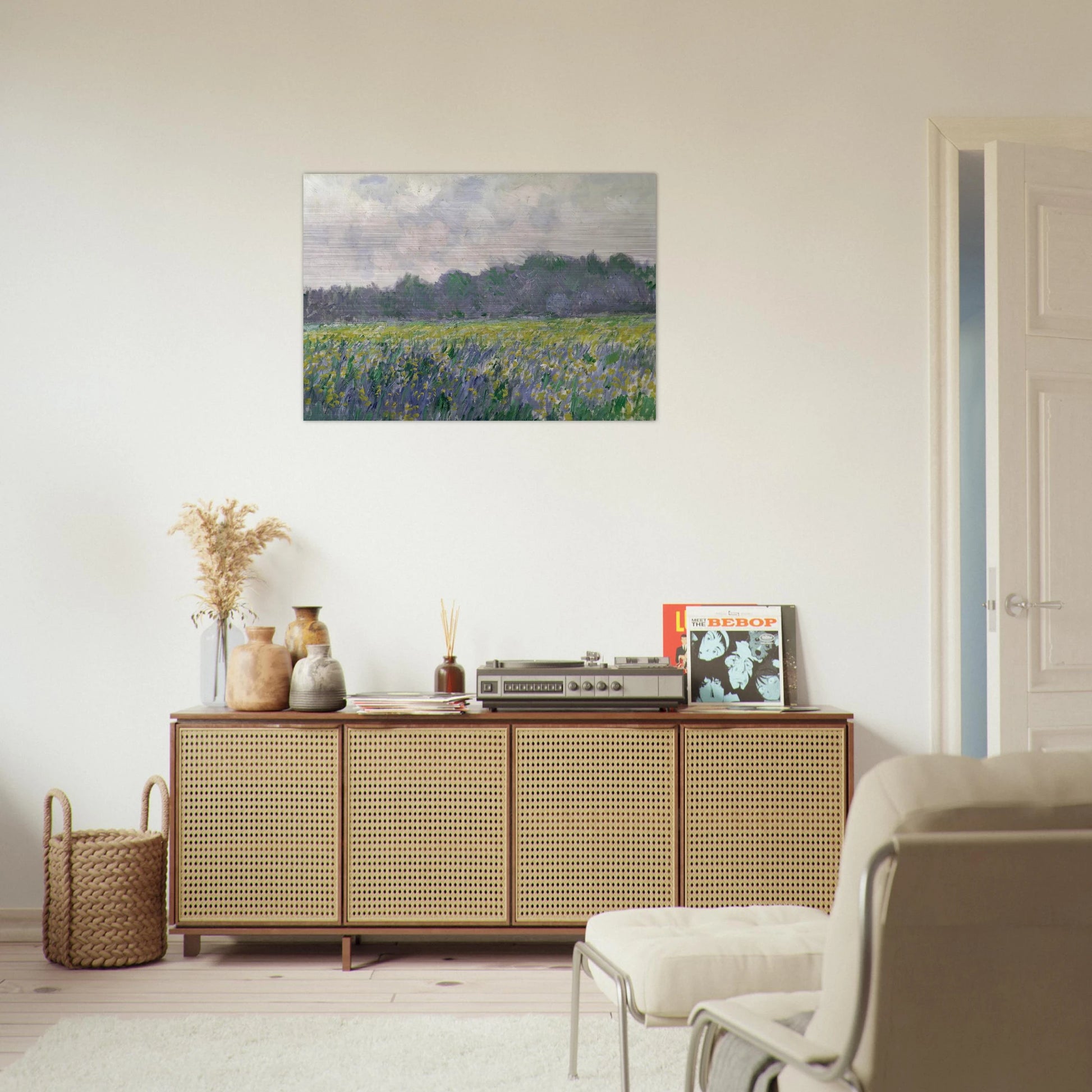 Field of Yellow Irises at Giverny - claude monet Brushed Aluminum Print - 70x100 cm / 28x40 inches | claude monet Aluminum Print | claude monet Prints