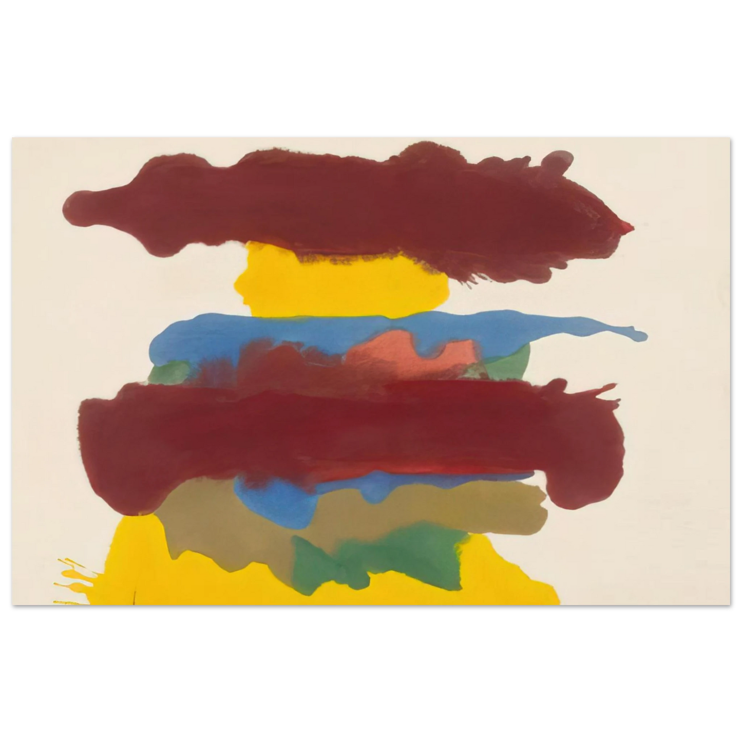 Helen Frankenthaler - Weather Change - 1963 Wall art - 20x25 cm / 8x10 inches - Premium Wooden Framed Poster With Fine Art Paper-canvas - Wood frame
