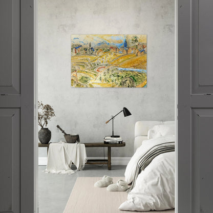 CUBIST LANDSCAPE WITH HAYSTACKS - Raoul Dufy Brushed Aluminum Print - 70x100 cm / 28x40 inches | Raoul Dufy Aluminum Print | Raoul Dufy Prints