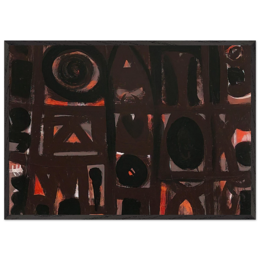 Night Forms - 1950 - Adolph Gottlieb 70x100 cm / 28x40 inches Framed Art Print – Black Wooden Frame