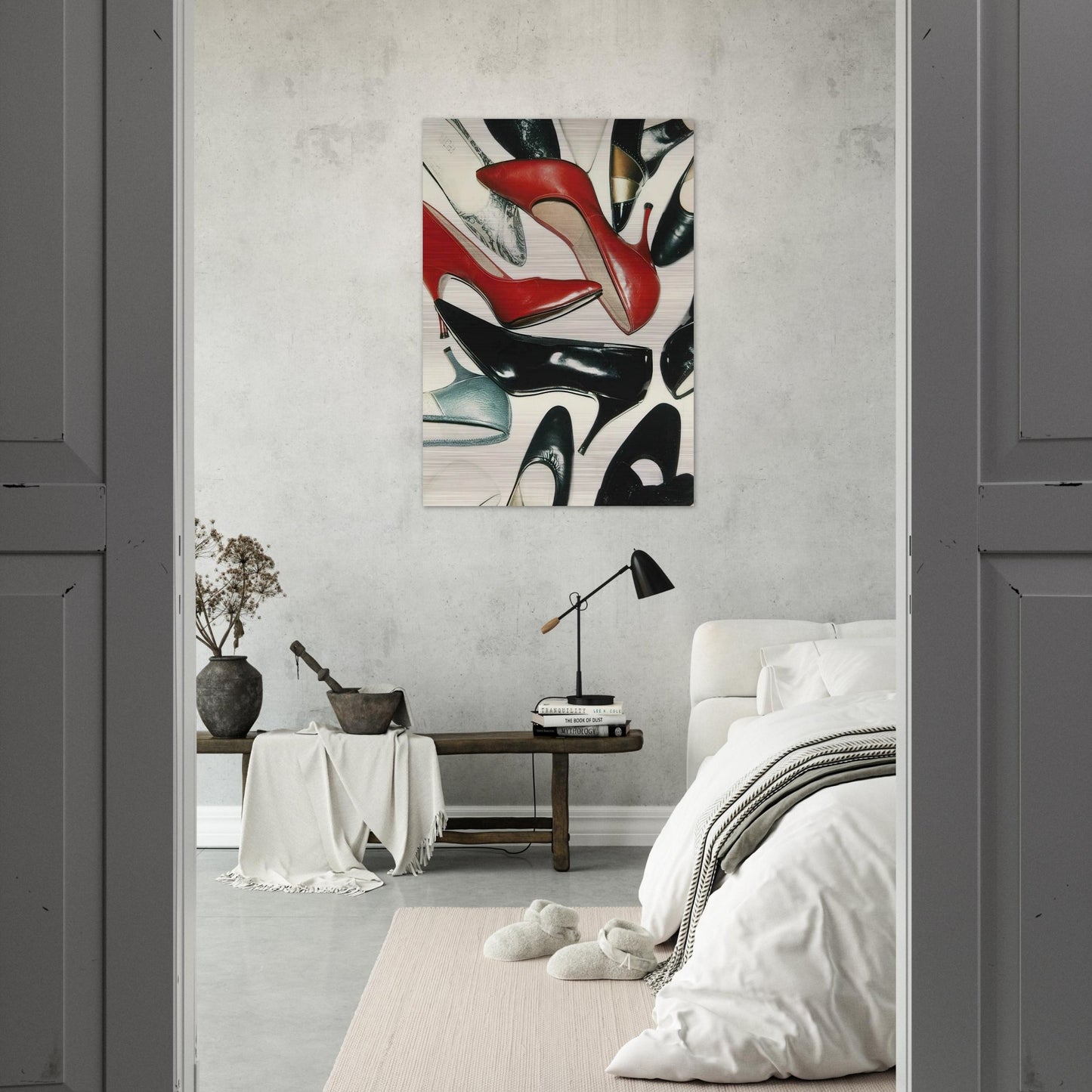 Shoes - Andy Warhol Brushed Aluminum Print - 70x100 cm / 28x40 inches | Andy Warhol Aluminum Print | Andy Warhol Prints