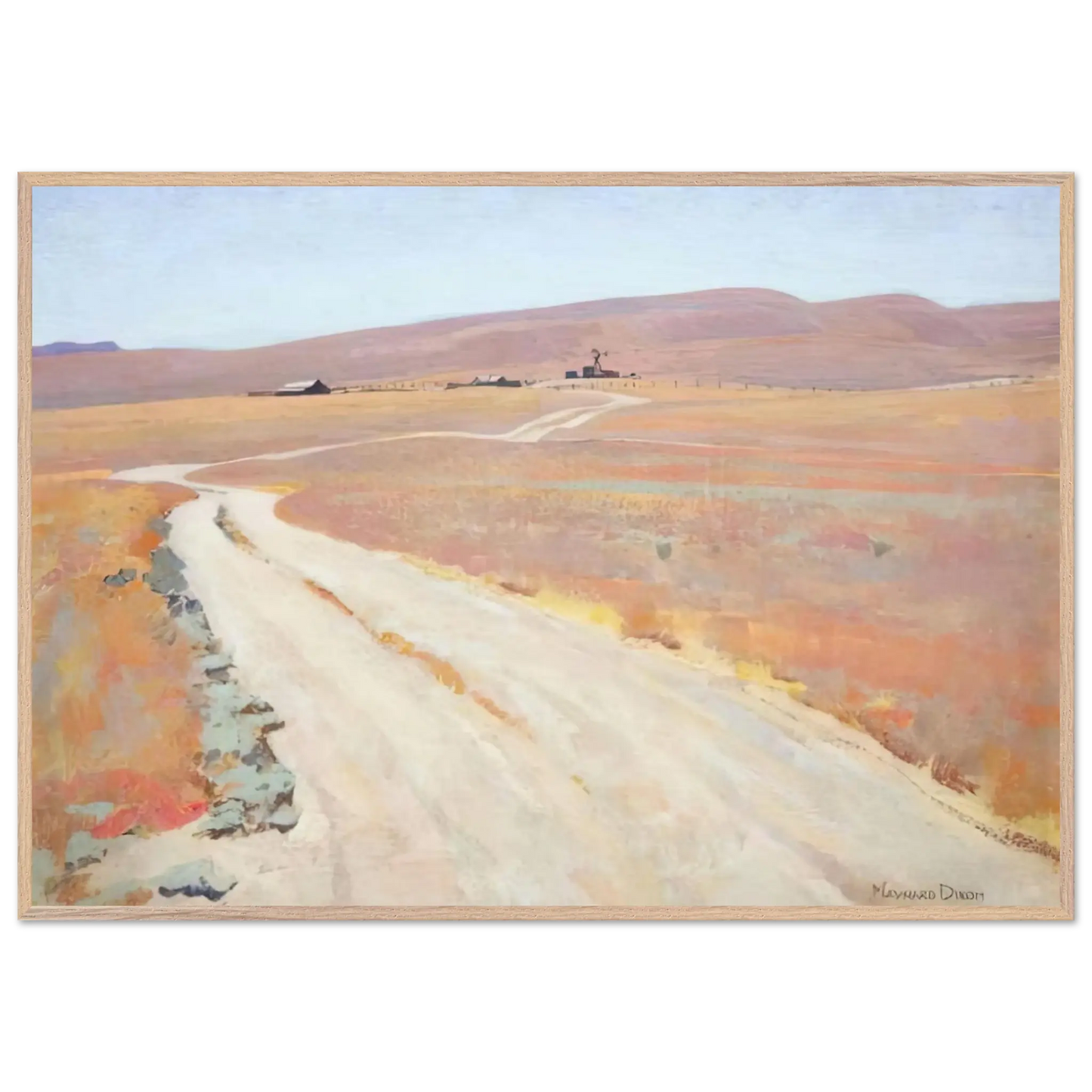 Maynard Dixon - ABANDONED RANCH 1935 Wall art - 20x25 cm / 8x10 Inches - Premium Wooden Framed Poster With Fine Art Paper - Black frame