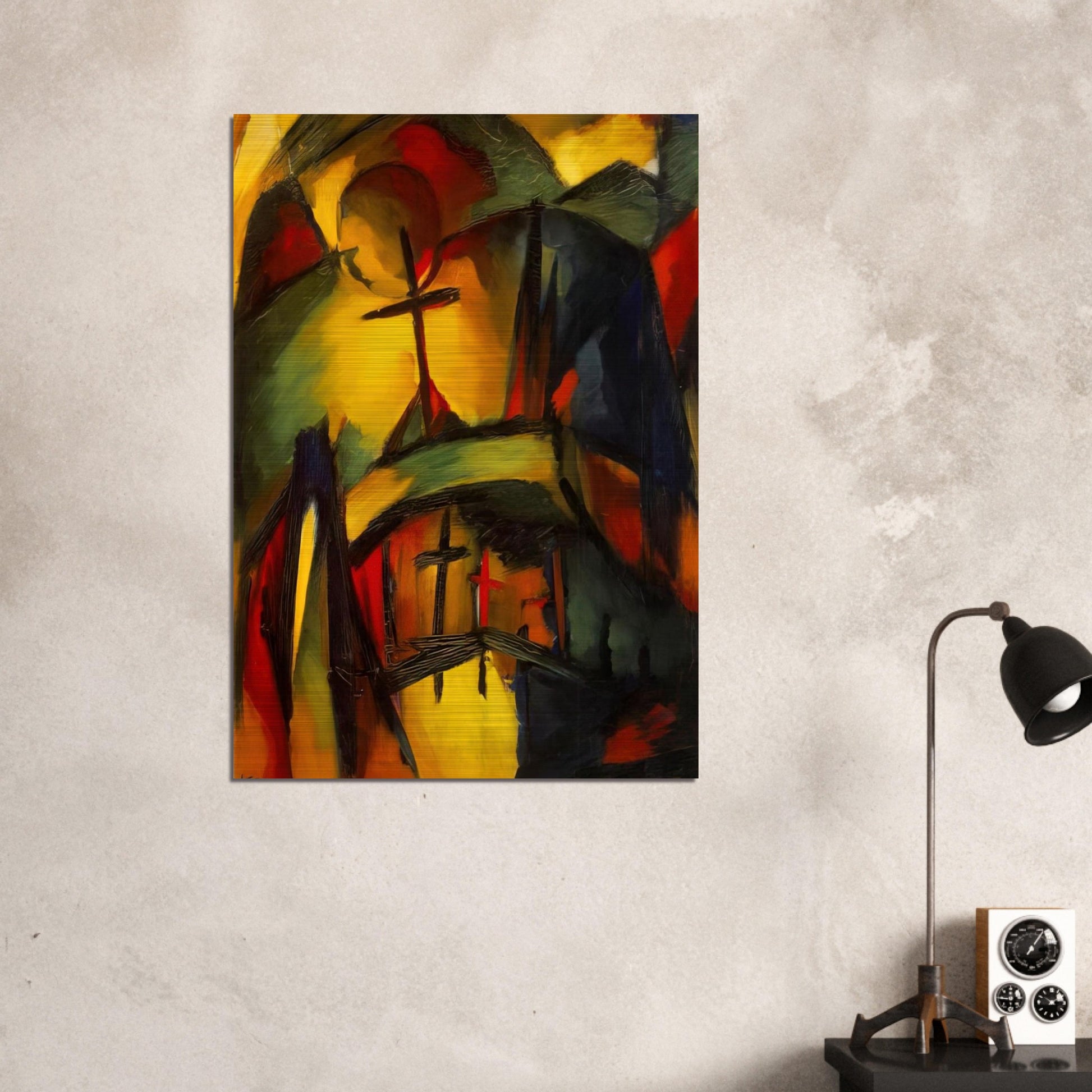 MOUNTAIN GRAVEYARD 1919 - Kurt Schwitters Brushed Aluminum Print - 70x100 cm / 28x40 inches | Kurt Schwitters Aluminum Print | Kurt Schwitters Prints