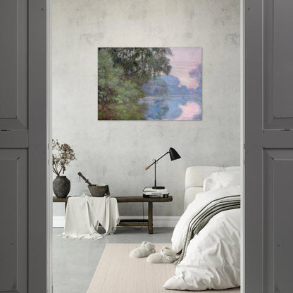 Morning on the Seine near Giverny - claude monet Brushed Aluminum Print - 70x100 cm / 28x40 inches | claude monet Aluminum Print | claude monet Prints