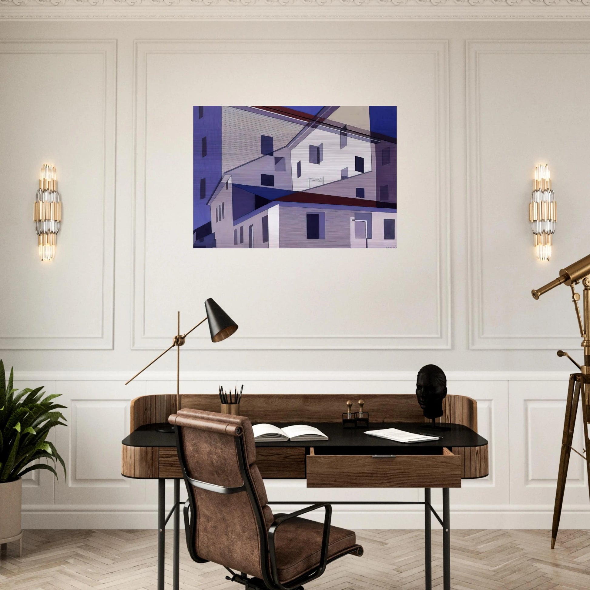 On A Shaker Theme #2 - Precisionism - Charles Sheeler Brushed Aluminum Print - 70x100 cm / 28x40 inches | Charles Sheeler Aluminum Print | Charles Sheeler Prints