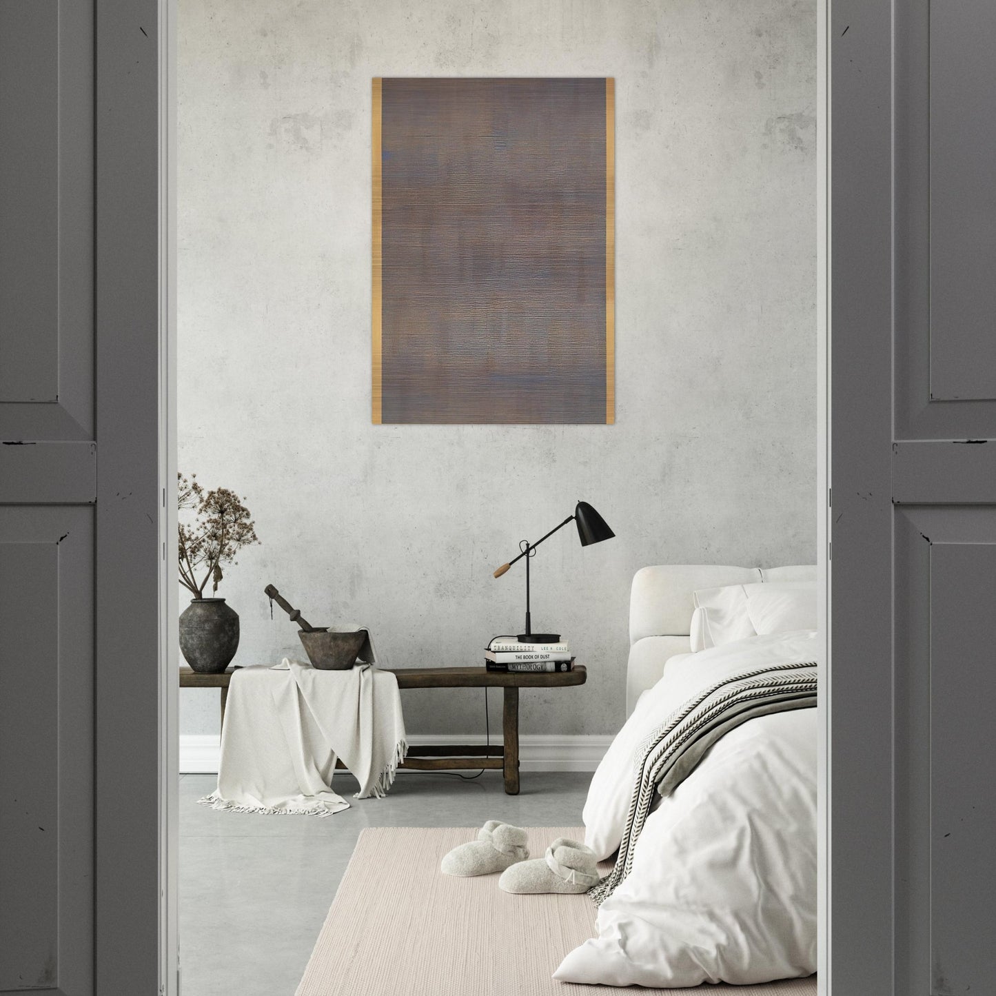 Falling Blue - Agnes Martin Brushed Aluminum Print - 70x100 cm / 28x40 inches | Agnes Martin Aluminum Print | Agnes Martin Prints