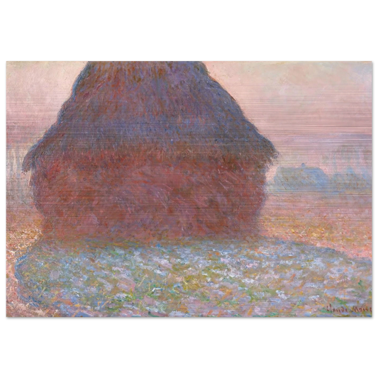 Grainstack in Sunshine - claude monet Brushed Aluminum Print - 70x100 cm / 28x40 inches | claude monet Aluminum Print | claude monet Prints