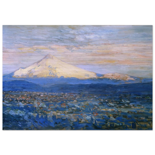 Mount Hood - Childe Hassam Brushed Aluminum Print - 70x100 cm / 28x40 inches | Childe Hassam Aluminum Print | Childe Hassam Prints