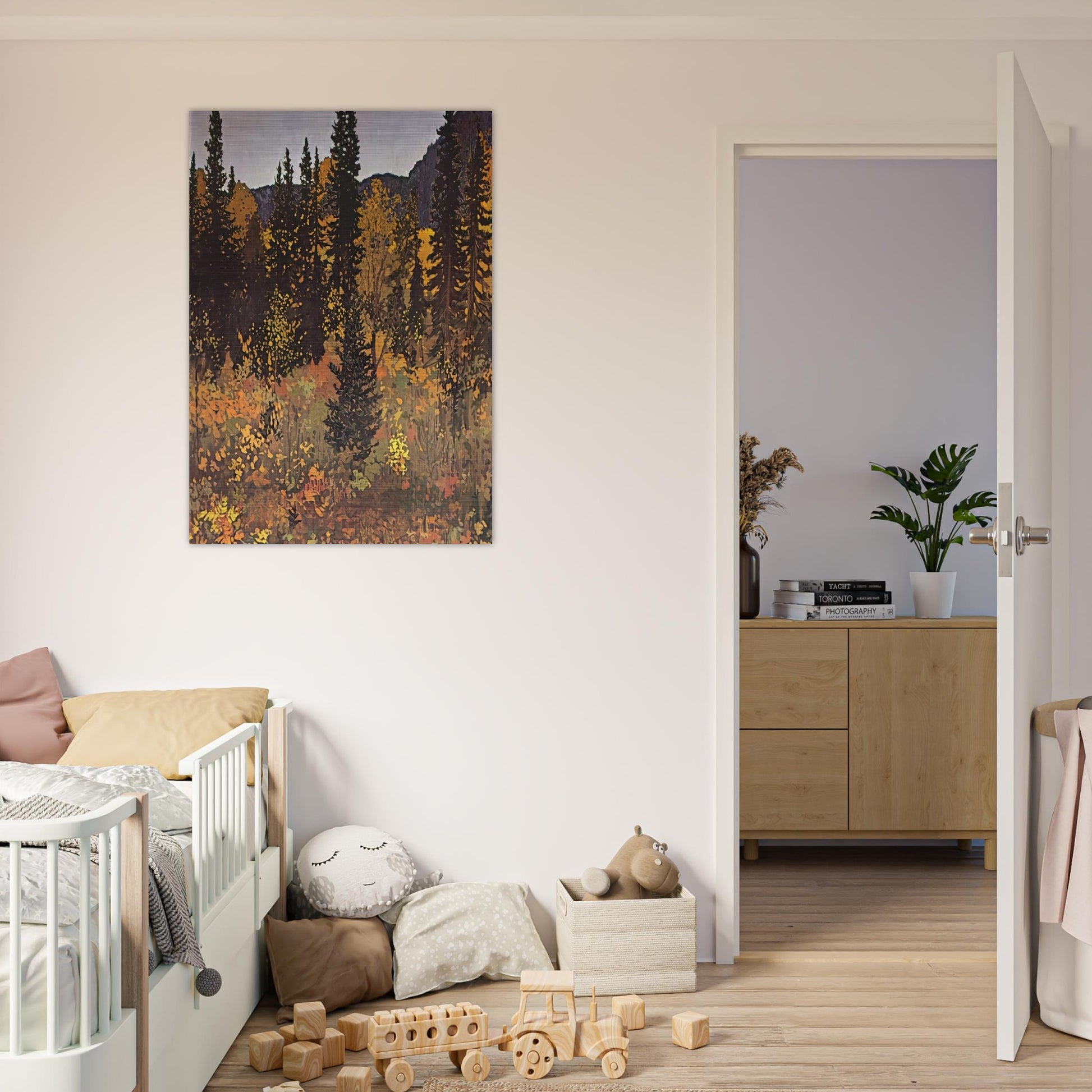 The Dark Woods Interior - 1921 - Frank Johnston Brushed Aluminum Print - 70x100 cm / 28x40 inches | Frank Johnston Aluminum Print | Frank Johnston Prints