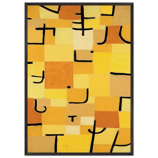 CHARACTERS IN YELLOW 1937 - Paul Klee 70x100 cm / 28x40 inches Framed Art Print – Black Wooden Frame