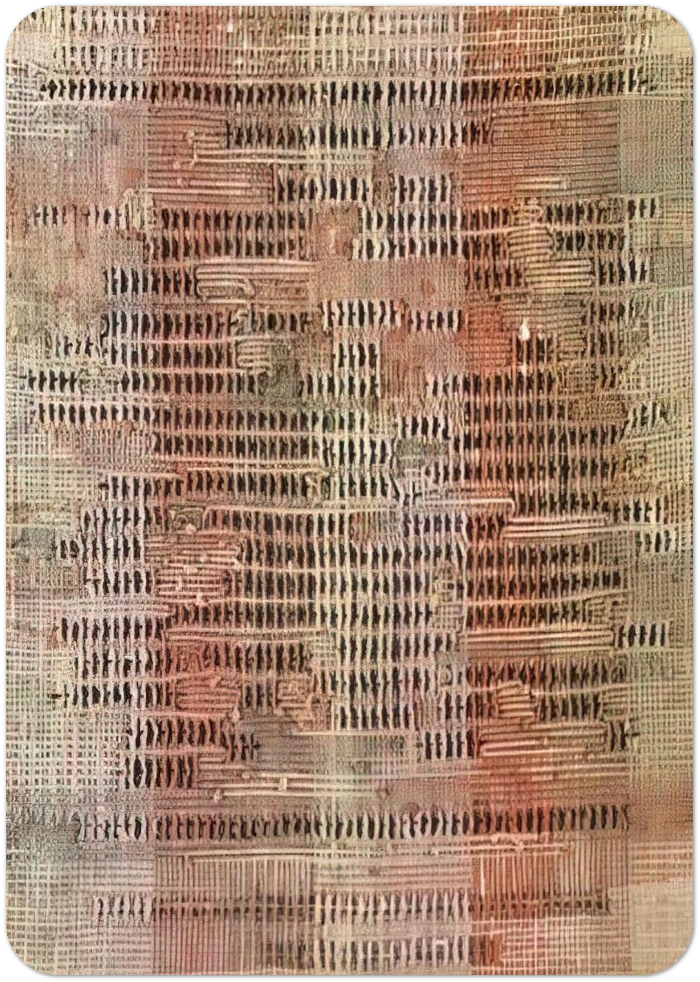 DEVELOPMENT IN ROSE II 1952 By Anni Albers Pack of 10 Post Cards | Anni Albers Post Cards | A6 (10.5 x 14.8 cm) - 4.1 x 5.8 inches